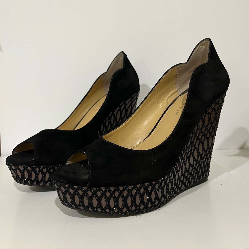 GIANNI BINI glam black platform heel